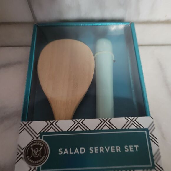 Modern Expressions Wooden Salad Server set Fork and Spoon Set - Picture 2 of 4